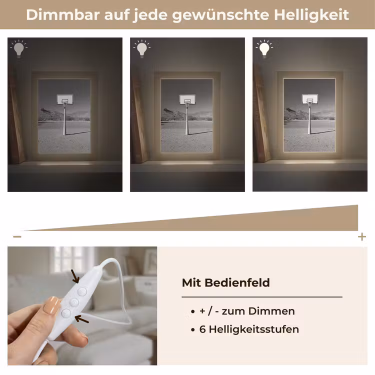Basketbalpaal - Landschap - Zand - Wit Light Box met kabel (Tafellamp) klein -USP_dimbaarDE