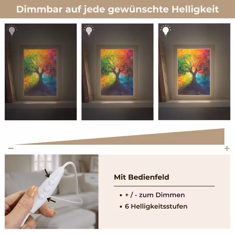 Boom - Kleurrijk - Modern - Abstract Light Box met kabel (Tafellamp) klein -USP_dimbaarDE