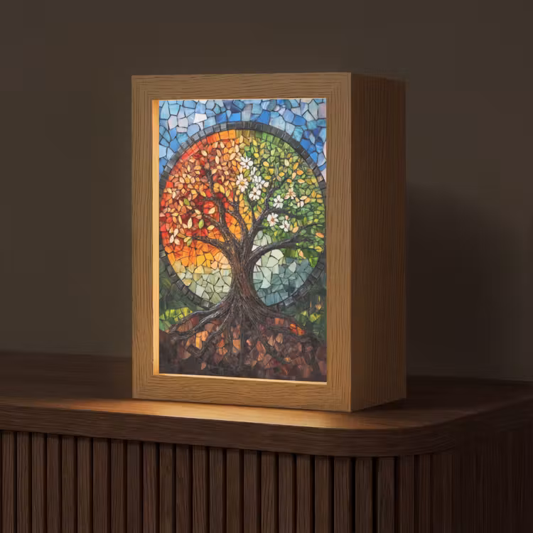 Boom - Seizoenen - Mozaïek - Bergen Light Box met kabel (Tafellamp) klein -z3d_website