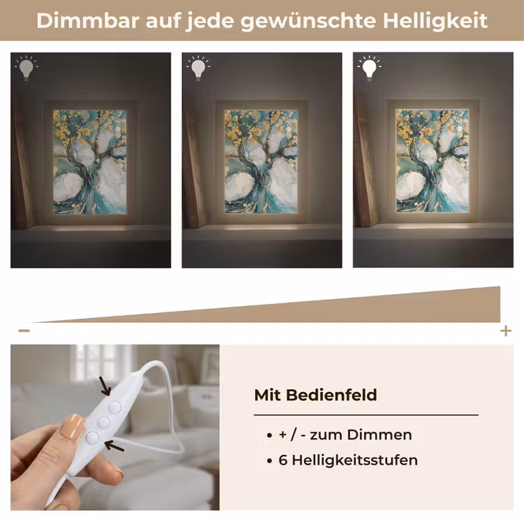 Boom - Modern - Verflook - Turquoise - Goud Light Box met kabel (Tafellamp) klein -USP_dimbaarDE