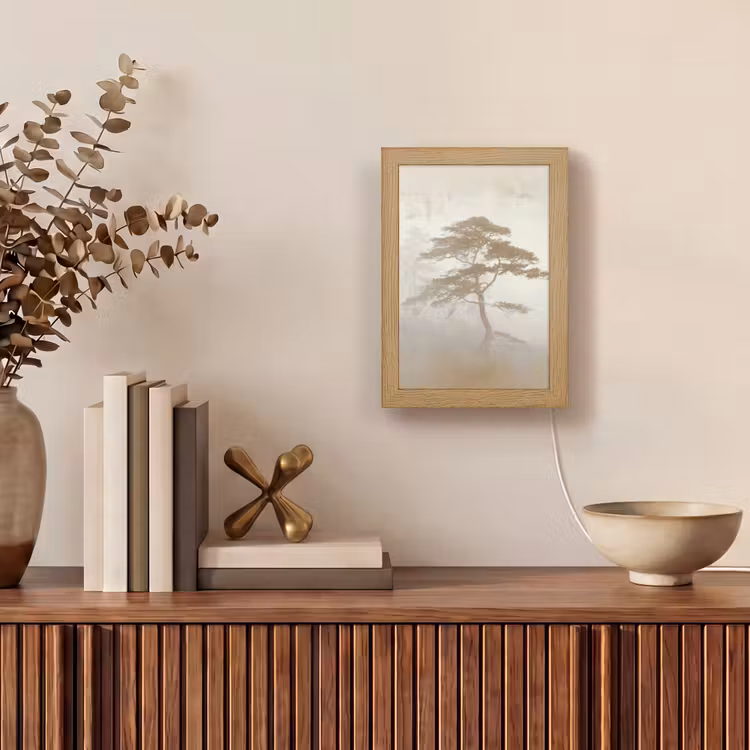 Boom - Oosterse stijl - Landschap Light Box met kabel (Tafellamp) klein -sfeer2