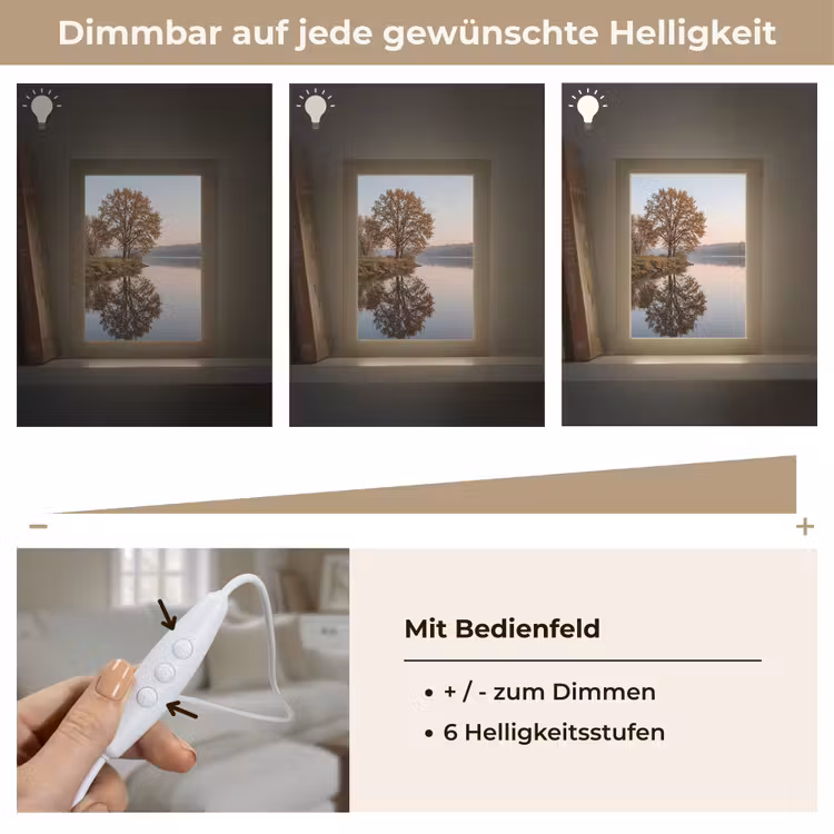 Bomen - Reflectie - Water - Zonsopgang - Serene Light Box met kabel (Tafellamp) klein -USP_dimbaarDE
