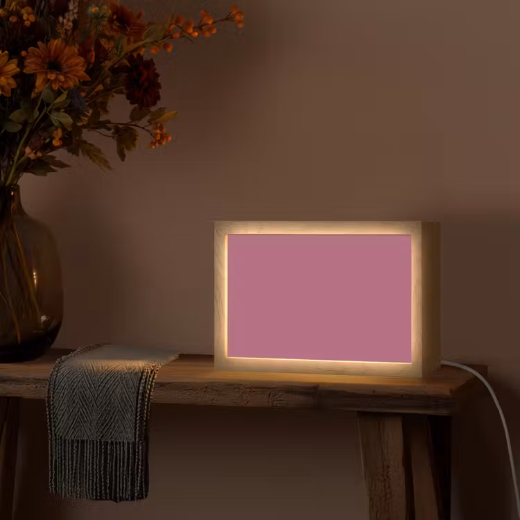 Berry - Roze -Pink Light Box met kabel (Tafellamp) klein 924 -sfeer4
