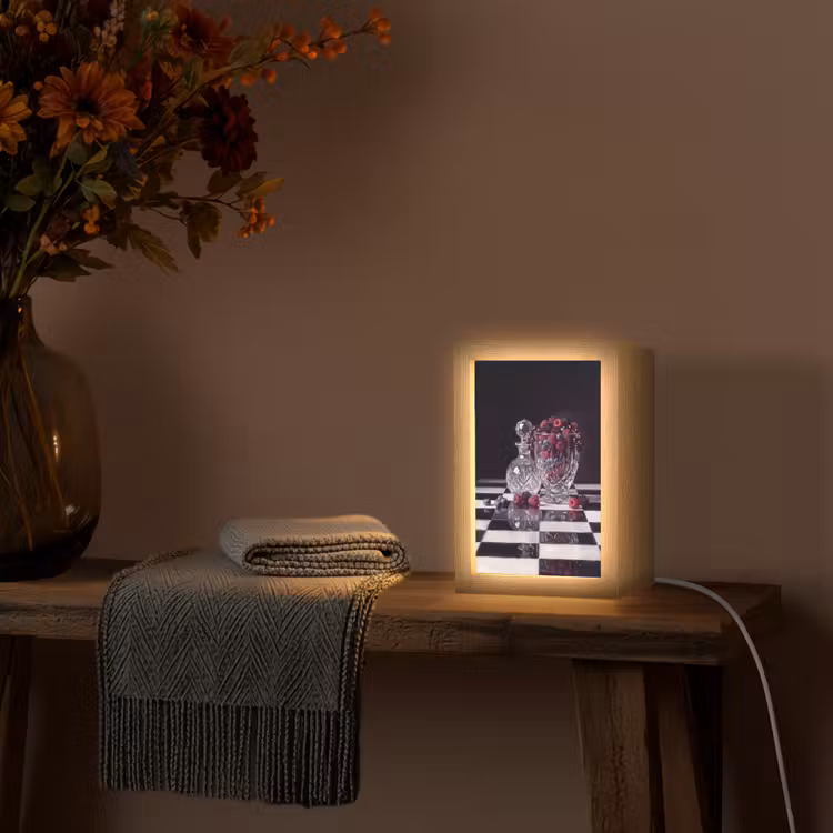 Tischlampe - Beeren – Kristall – Stillleben - Bessen - Kristal - Stilleven Light Box met kabel (Tafellamp) klein