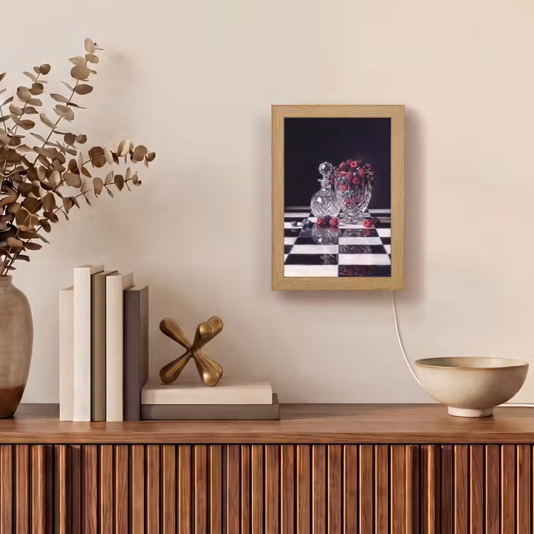 Tischlampe - Beeren – Kristall – Stillleben - Bessen - Kristal - Stilleven Light Box met kabel (Tafellamp) klein