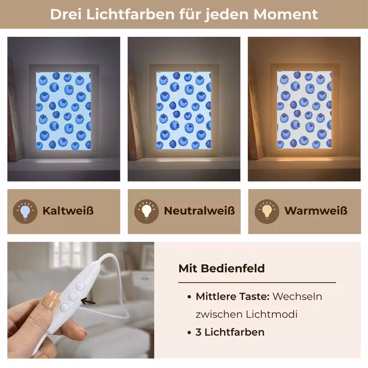 Bessen - Modern - Blauw Light Box met kabel (Tafellamp) klein 925 -USP_lichtkleurDE