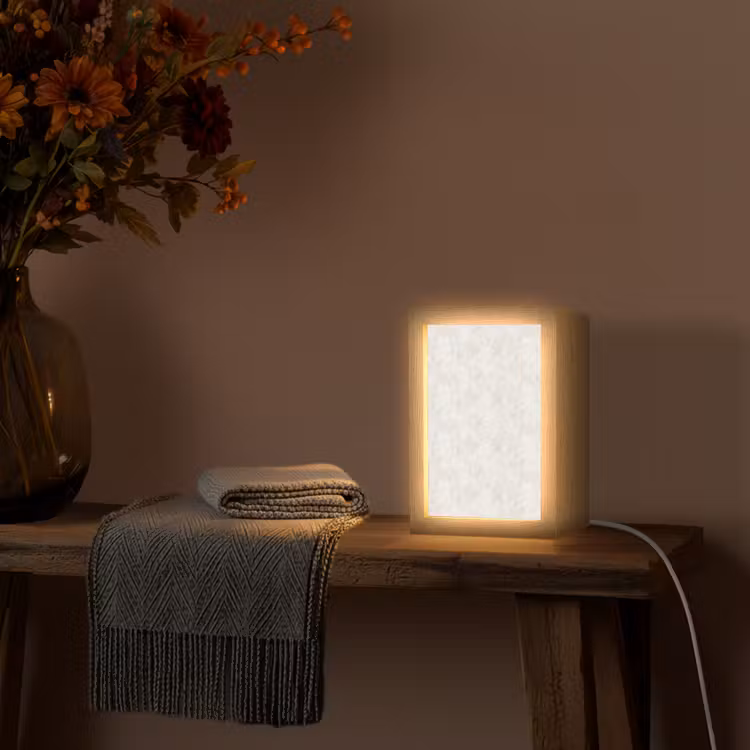 Beige - Marmer - Aders Light Box met kabel (Tafellamp) klein 925 -sfeer4