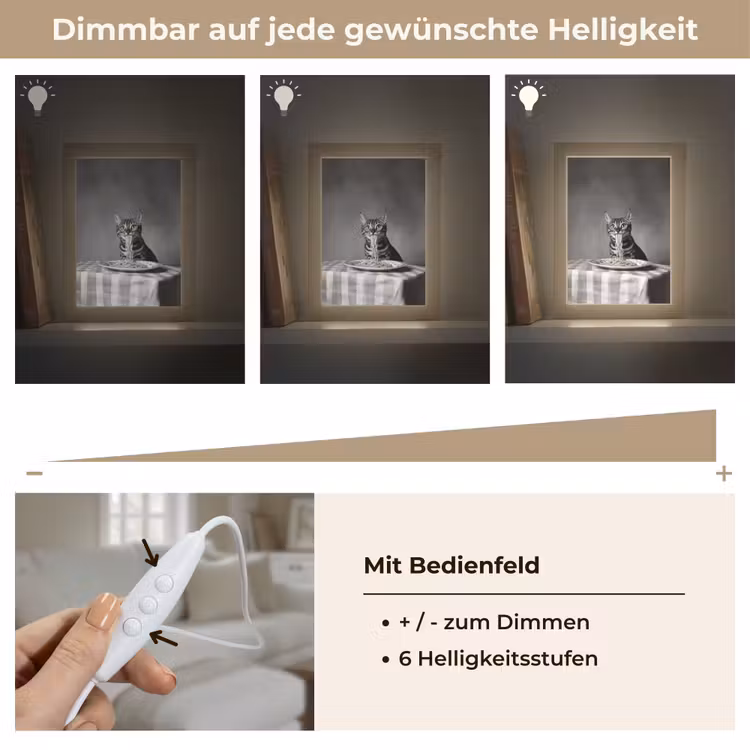 Bengaal - Kat - Tafelkleed - Zwart - Wit - Dier Light Box met kabel (Tafellamp) klein -USP_dimbaarDE