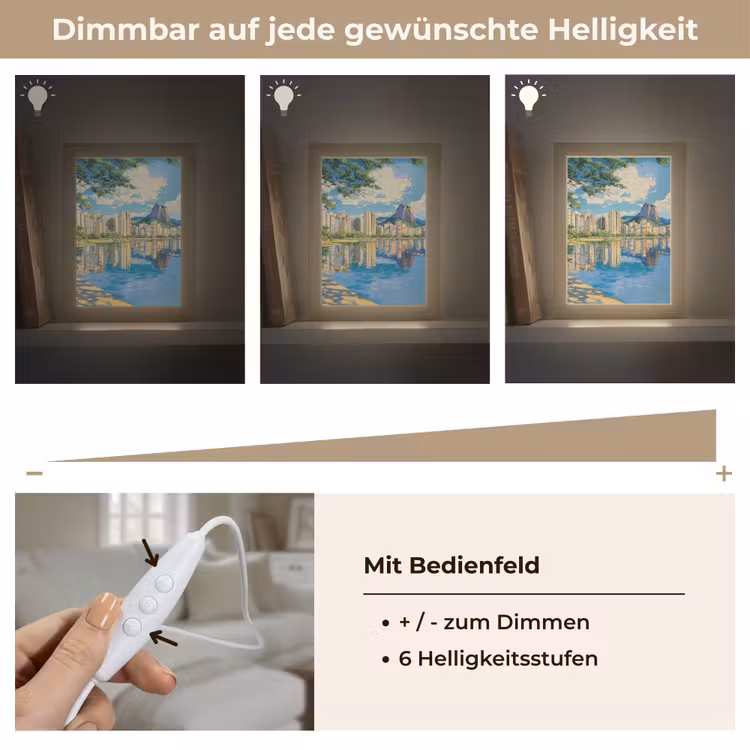 Berg - Skyline - Strand - Water Light Box met kabel (Tafellamp) klein -USP_dimbaarDE