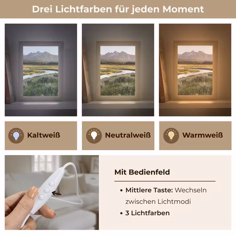 Berglandschap - Rivier - Bos Light Box met kabel (Tafellamp) klein -USP_lichtkleurDE