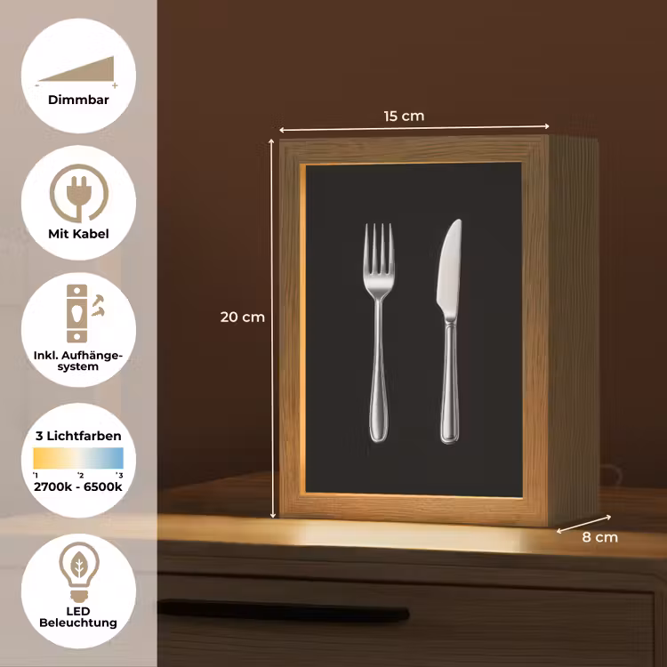 Bestek - Klassiek - Elegant Light Box met kabel (Tafellamp) klein -USP_DE