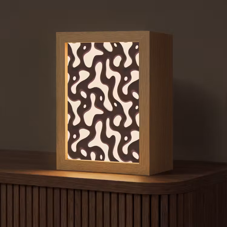 Organisch - Krachtig - Bruin Light Box met kabel (Tafellamp) klein 925 -z3d_website