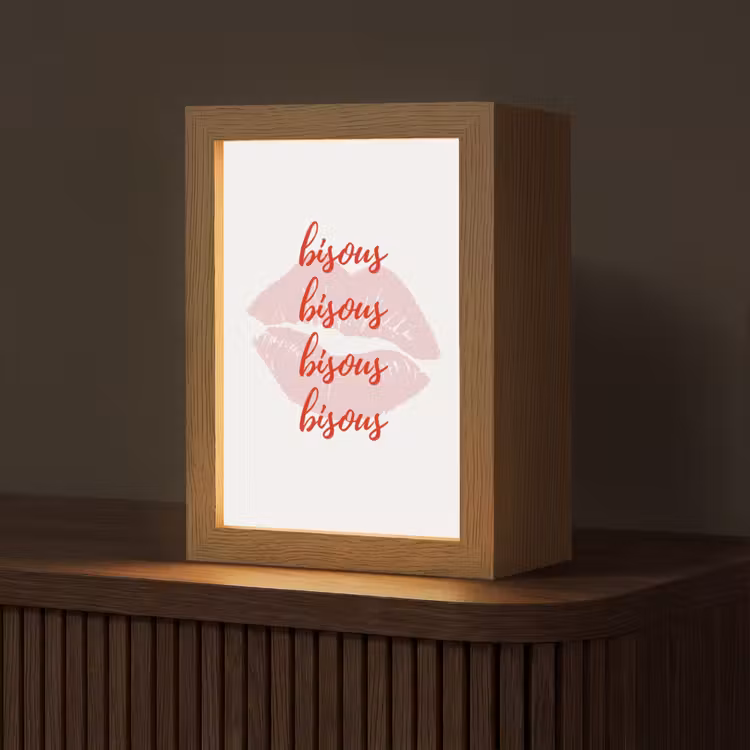 Bisous - Lip - Wit - Rood Light Box met kabel (Tafellamp) klein -z3d_website