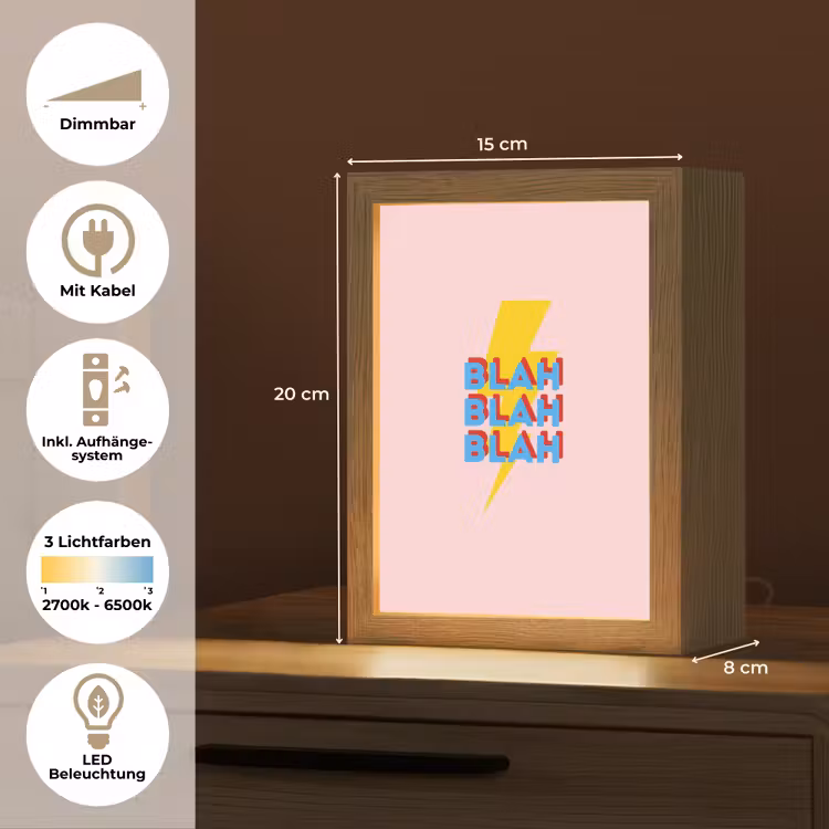 Blah - Bliksem - Roze Light Box met kabel (Tafellamp) klein -USP_DE