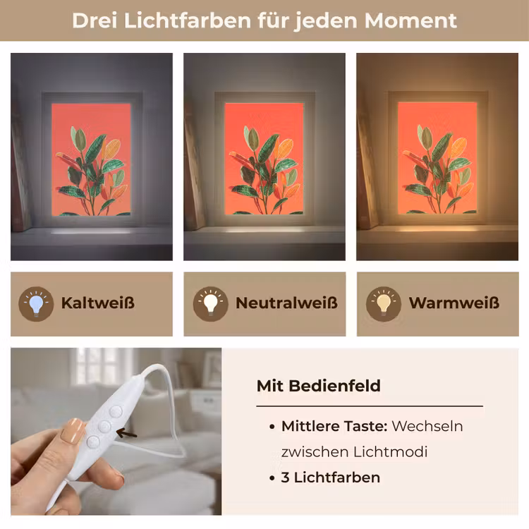 Bladeren - Nerven - Oranje - Structuur Light Box met kabel (Tafellamp) klein -USP_lichtkleurDE