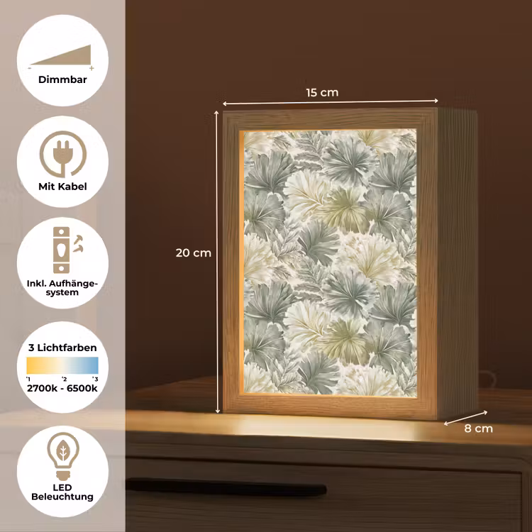 Bladeren - Botanisch - Groen Light Box met kabel (Tafellamp) klein 925 -USP_DE