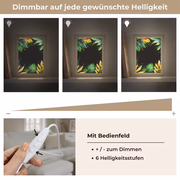 Bladeren - Groen - Geel - Verf - Jungle Light Box met kabel (Tafellamp) klein -USP_dimbaarDE