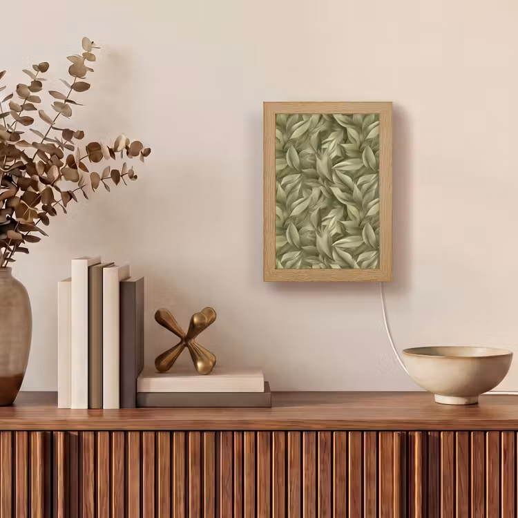 Bladeren - Modern - Groen Light Box met kabel (Tafellamp) klein 925 -sfeer2