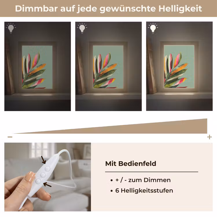 Bladeren - Tak - Kleurrijk Light Box met kabel (Tafellamp) klein -USP_dimbaarDE
