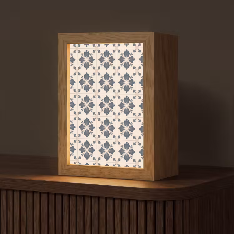 Bladvorm - Klassiek - Kleurrijk Light Box met kabel (Tafellamp) klein 925 -z3d_website