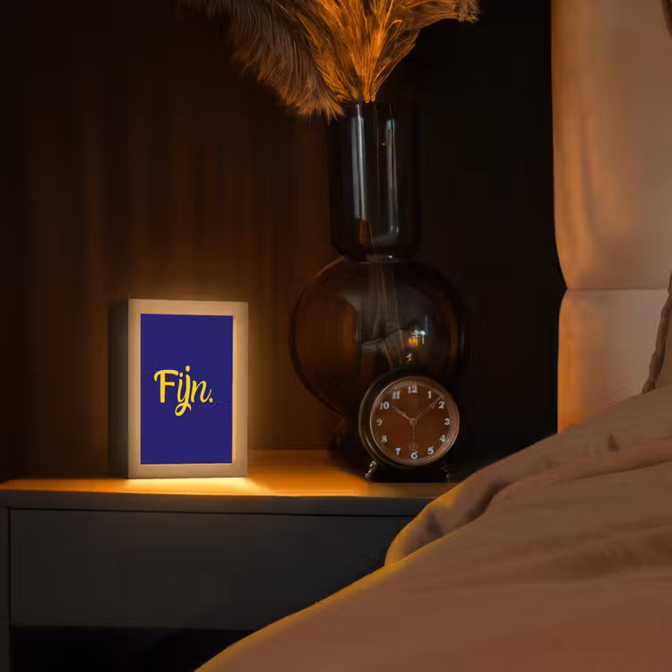 Blauw - Geel - Fijn Light Box met kabel (Tafellamp) klein -sfeer1
