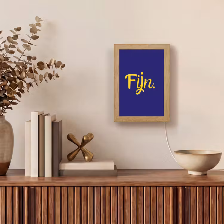 Blauw - Geel - Fijn Light Box met kabel (Tafellamp) klein -sfeer2
