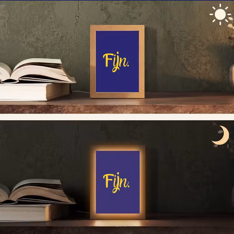 Blauw - Geel - Fijn Light Box met kabel (Tafellamp) klein -sfeer3