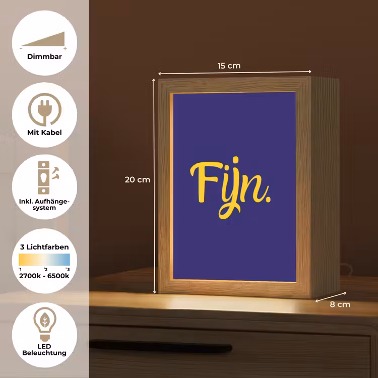 Blauw - Geel - Fijn Light Box met kabel (Tafellamp) klein -USP_DE