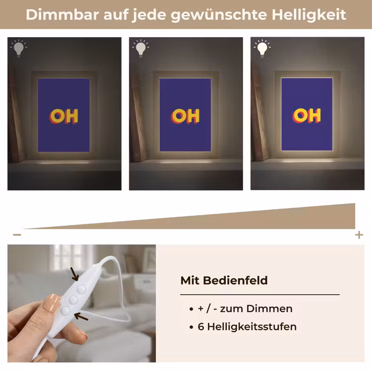Blauw - Geel - OH - Schaduw Light Box met kabel (Tafellamp) klein -USP_dimbaarDE