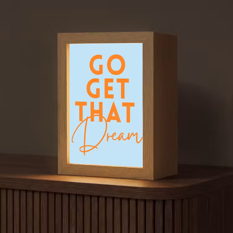 Blauw - Oranje - Tekst Light Box met kabel (Tafellamp) klein -z3d_website