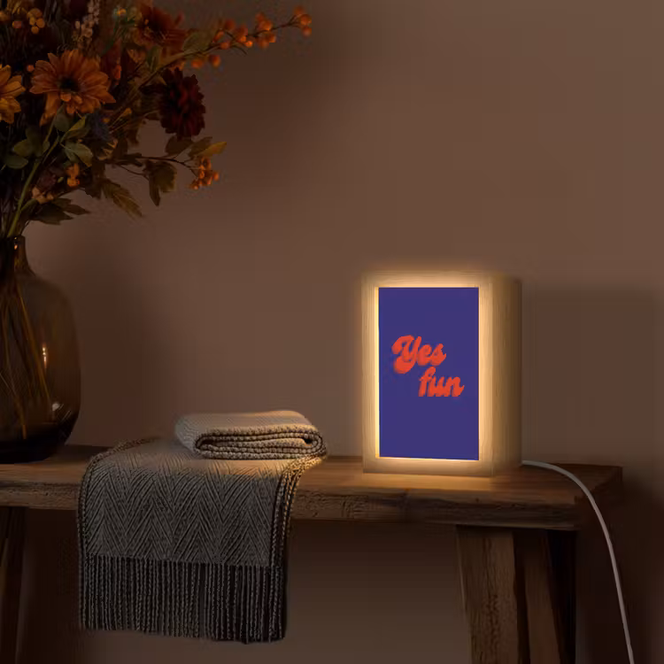 Blauw - Rood - Yes fun - 3D Light Box met kabel (Tafellamp) klein -sfeer4