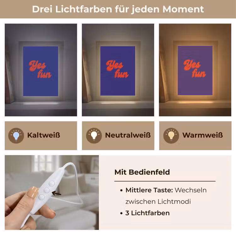 Blauw - Rood - Yes fun - 3D Light Box met kabel (Tafellamp) klein -USP_lichtkleurDE