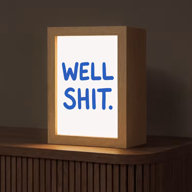 Blauw - Quote - Wit Light Box met kabel (Tafellamp) klein -z3d_website