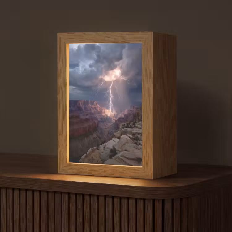 Bliksem - Wolken - Canyon Light Box met kabel (Tafellamp) klein -z3d_website