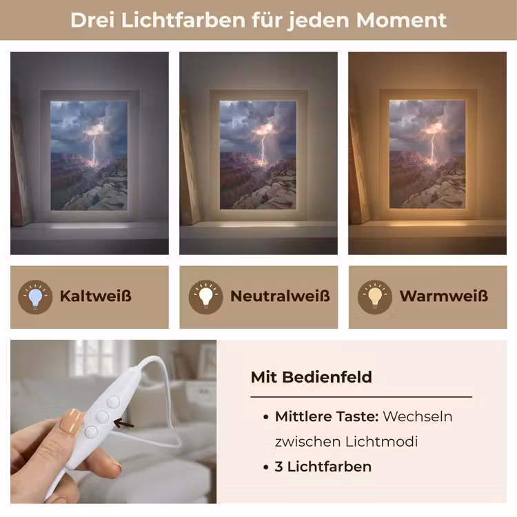 Bliksem - Wolken - Canyon Light Box met kabel (Tafellamp) klein -USP_lichtkleurDE