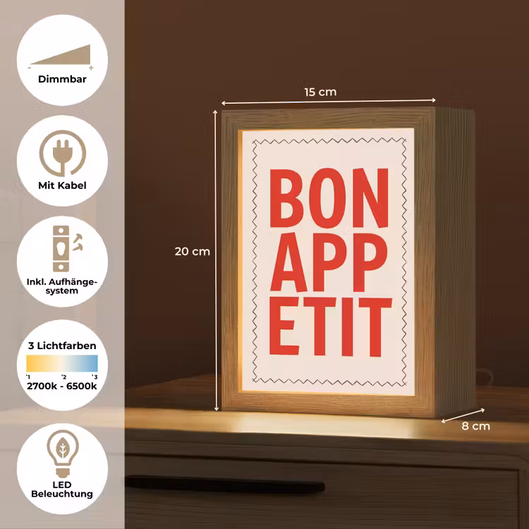 Blokletters - Rood - Kartelrand Light Box met kabel (Tafellamp) klein -USP_DE