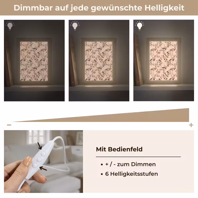 Bloesem - Koolmees - Roze Light Box met kabel (Tafellamp) klein 925 -USP_dimbaarDE