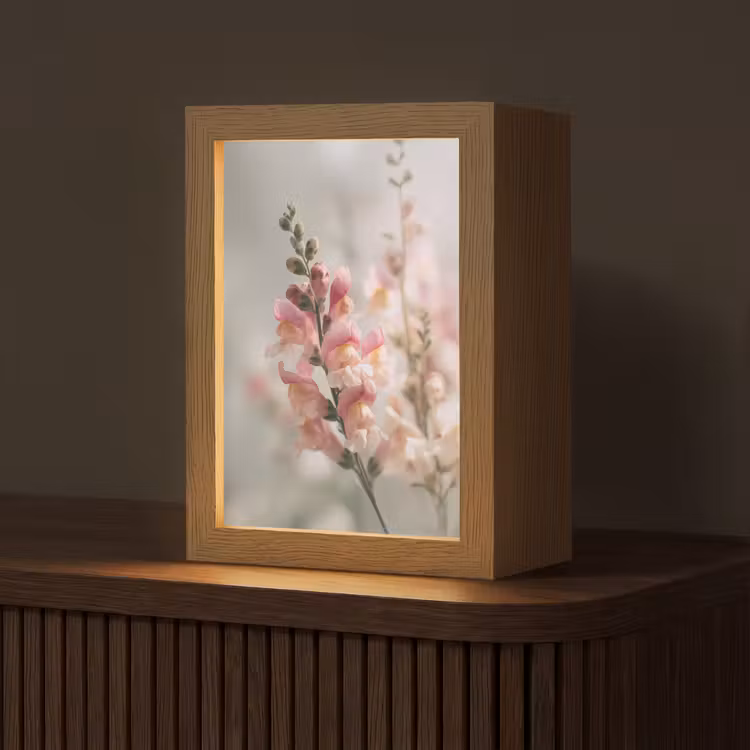 Bloem - Leeuwenbek - Roze - Stengel Light Box met kabel (Tafellamp) klein -z3d_website