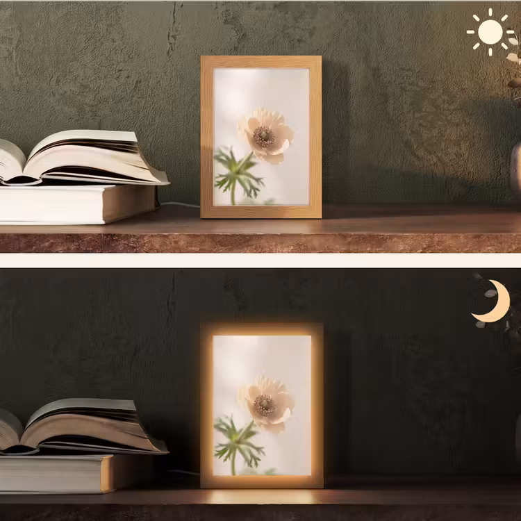 Bloem - Minimalistisch - Groen Light Box met kabel (Tafellamp) klein -sfeer3