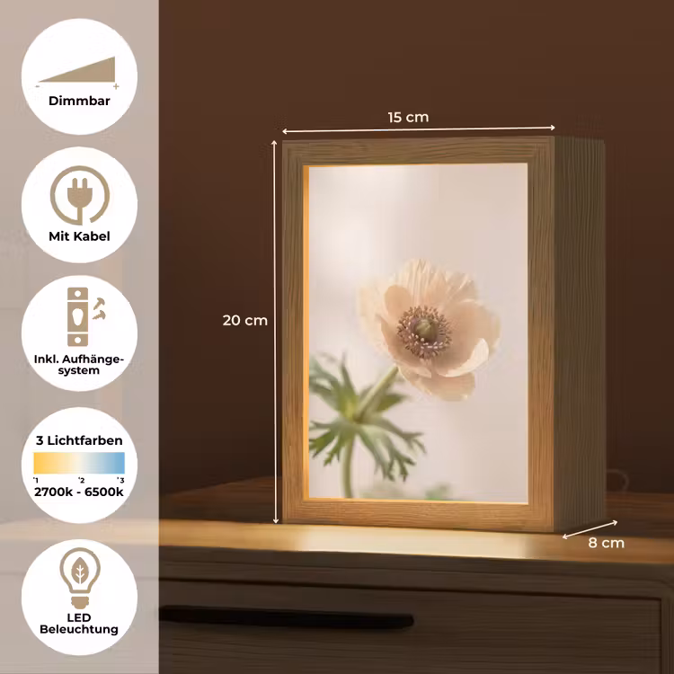 Bloem - Minimalistisch - Groen Light Box met kabel (Tafellamp) klein -USP_DE