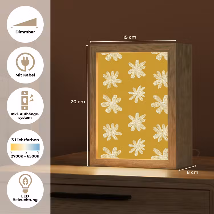 Bloem - Speels - Okergeel Light Box met kabel (Tafellamp) klein 925 -USP_DE