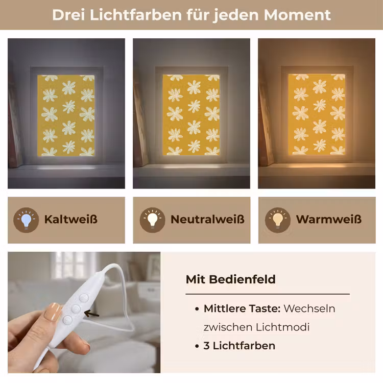 Bloem - Speels - Okergeel Light Box met kabel (Tafellamp) klein 925 -USP_lichtkleurDE