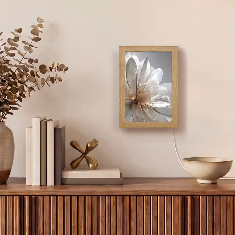 Bloem - Wit - Neutraal Light Box met kabel (Tafellamp) klein -sfeer2