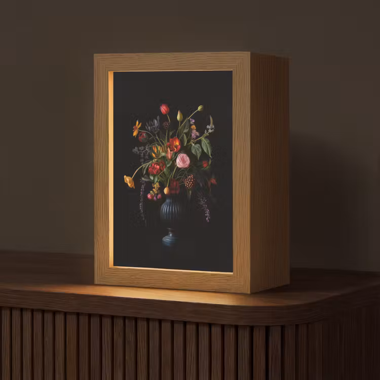 Bloemen - Bessen - Klassiek Light Box met kabel (Tafellamp) klein -z3d_website