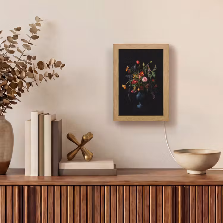 Bloemen - Bessen - Klassiek Light Box met kabel (Tafellamp) klein -sfeer2