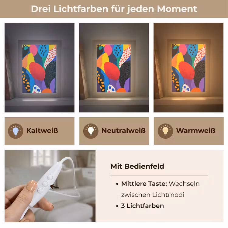 Bloemen - Bladeren - Abstract - Rood Light Box met kabel (Tafellamp) klein -USP_lichtkleurDE