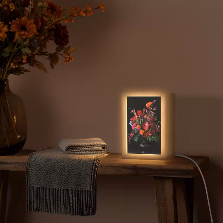 Bloemen - Boeket - Sierlijk Light Box met kabel (Tafellamp) klein -sfeer4