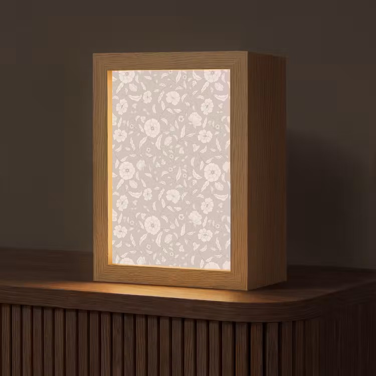 Bloemen - Blaadjes - Patroon Light Box met kabel (Tafellamp) klein 925 -z3d_website