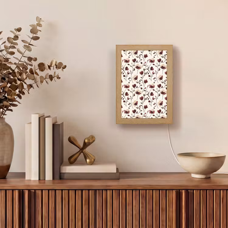 Bloemen - Botanisch - Bordeaux Light Box met kabel (Tafellamp) klein 925 -sfeer2