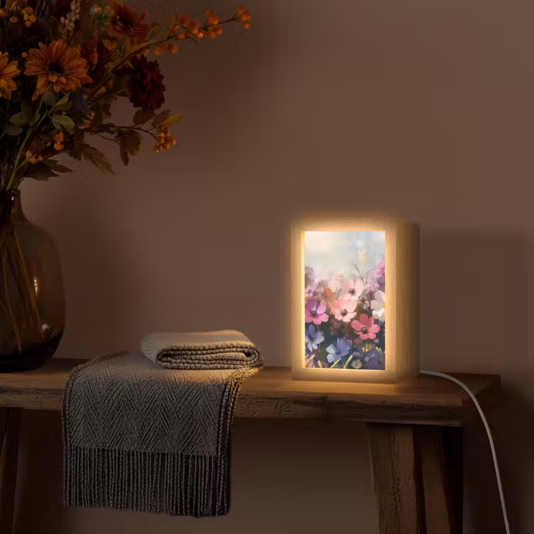 Bloemen - Kleurrijk - Bloei Light Box met kabel (Tafellamp) klein -sfeer4